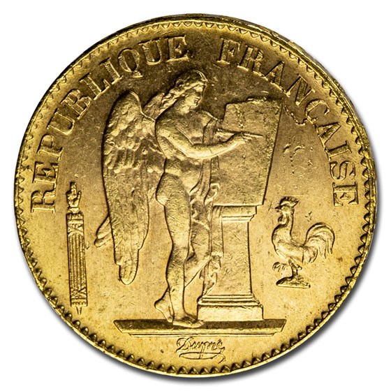 1897-A France Gold 20 Francs Angel BU 1897-A France Gold 20 Francs Angel BU